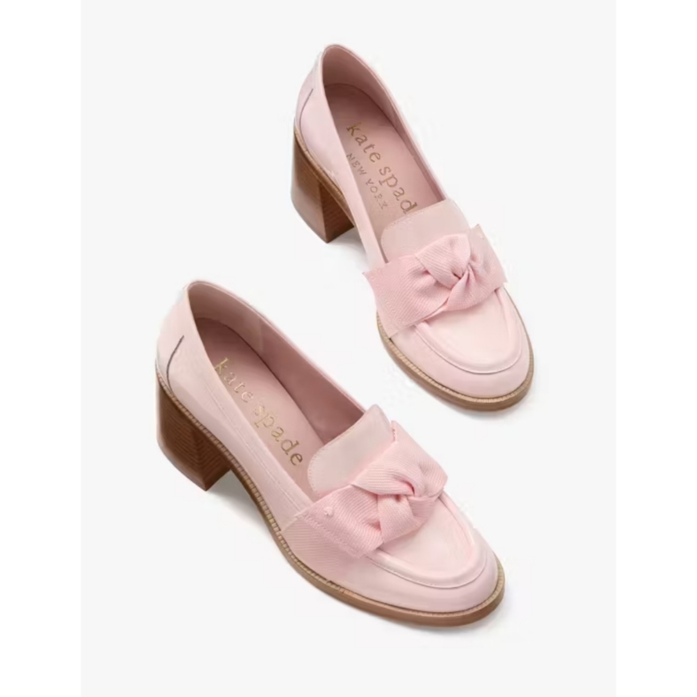 Kate Spade Light Pink Block Heel Loafers